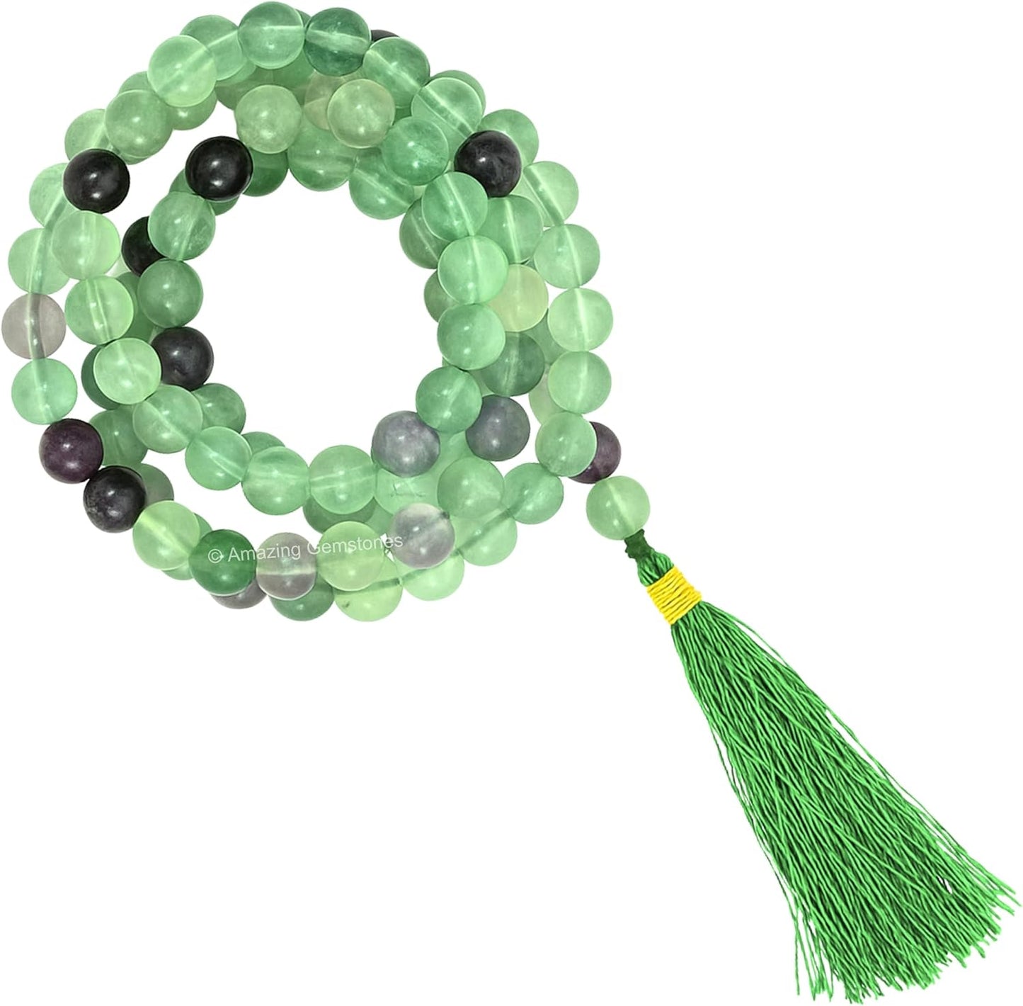 Amazing Gemstone 108 Beads Handmade Mala (Knotted, Rudraksha) - Colors A