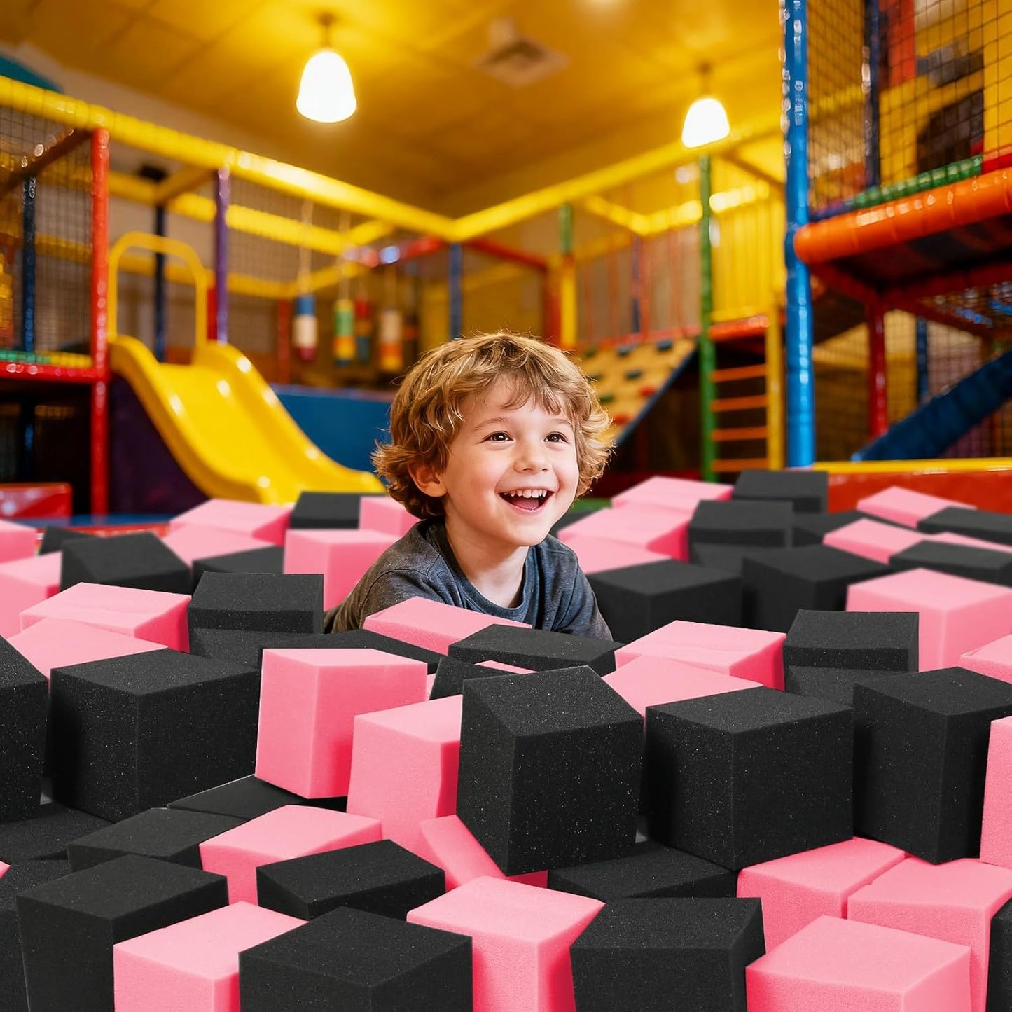24PCS Foam Cubes 5"x5"x5"- Foam Pit Blocks Set, Soft Stacking Blocks for Indoor Games,Trampolines, Gymnastics, Parkour & Action Sport (6 Colors)