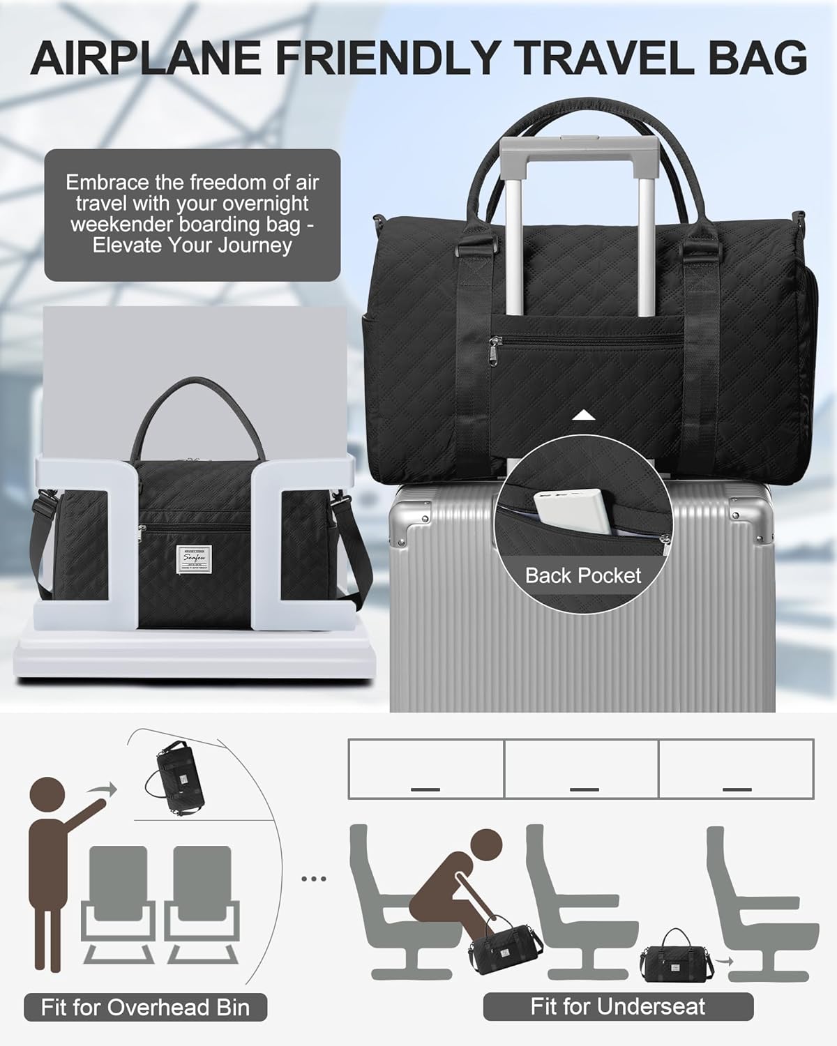 Gym Bag Womens Mens with Shoes Compartment and Wet Pocket Travel Duffel Bag for Women for Plane Sport Gym Tote Bags Swimming Yoga Waterproof Weekend Overnight Carry on Bag Hospital Holdalls - Colors B
