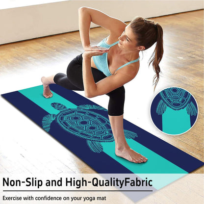 Hot Yoga Mat Towel with Corner Pockets Yoga Towels for Hot Yoga Non Slip with Travel Bag Sweat Absorbent Yoga Blankets Mat Cover for Workout Gym 70"x26" (Mountain-01, 70x26)