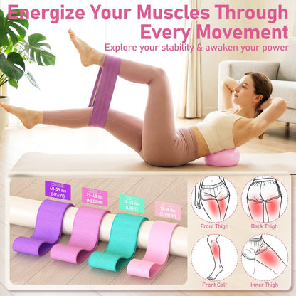 Pilates Kit for Home Workouts, Pilates Essentials Kit for Women, Better Me Pilates Kit,Pilates Equipment with 14.5"Pilates Ring Set,9" Yoga Ball,Cooling Towel,6 Pilates Resistance Bands for Stretching