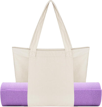 Yoga Mat Bag for Women Canvas Bag with Yoga Mat Carrier Yoga Mat Bags for Workout Pilates Travel Beach and Gym