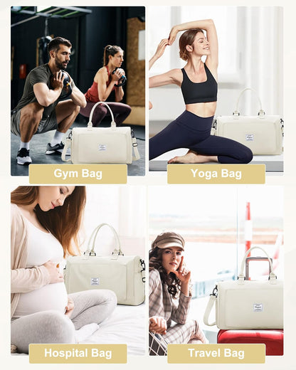 Gym Bag Womens Mens with Shoes Compartment and Wet Pocket Travel Duffel Bag for Women for Plane Sport Gym Tote Bags Swimming Yoga Waterproof Weekend Overnight Carry on Bag Hospital Holdalls - Colors A