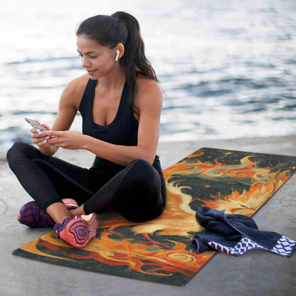 Cute Chubby Frog Yoga Mat, 71 x 26 Inch Non-slip Yoga Mats Folding Travel Exercise Mat Indoor Outdoor Gym Pilates with Storage Bag for Women Men