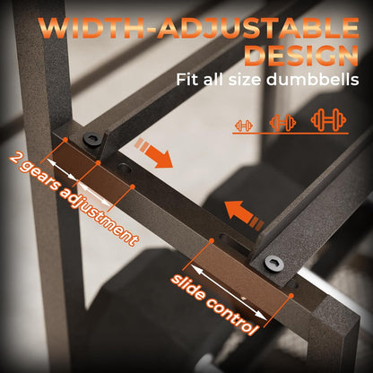 Dumbbell Rack with Wheels, Adjustable Heavy Duty Weight Stand for Dumbbells Kettlebells, Multi-Purpose Home Gym Storage Organizer for Yoga Mat Foam Roller, Workout Equipment Storage Rack