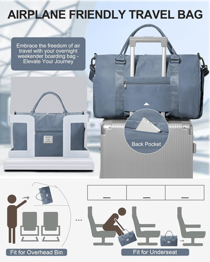Gym Bag Womens Mens with Shoes Compartment and Wet Pocket Travel Duffel Bag for Women for Plane Sport Gym Tote Bags Swimming Yoga Waterproof Weekend Overnight Carry on Bag Hospital Holdalls - Colors B