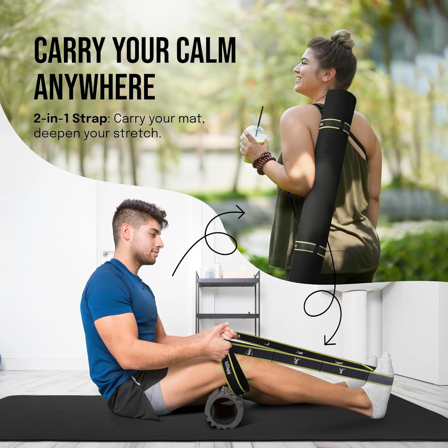 Gogokiwi Extra Wide Yoga Mat for Men Women (72"L x 36"W) Non Slip Fitness & Exercise Mat with Alignment Marks for Yoga, Pilates, Floor Workouts
