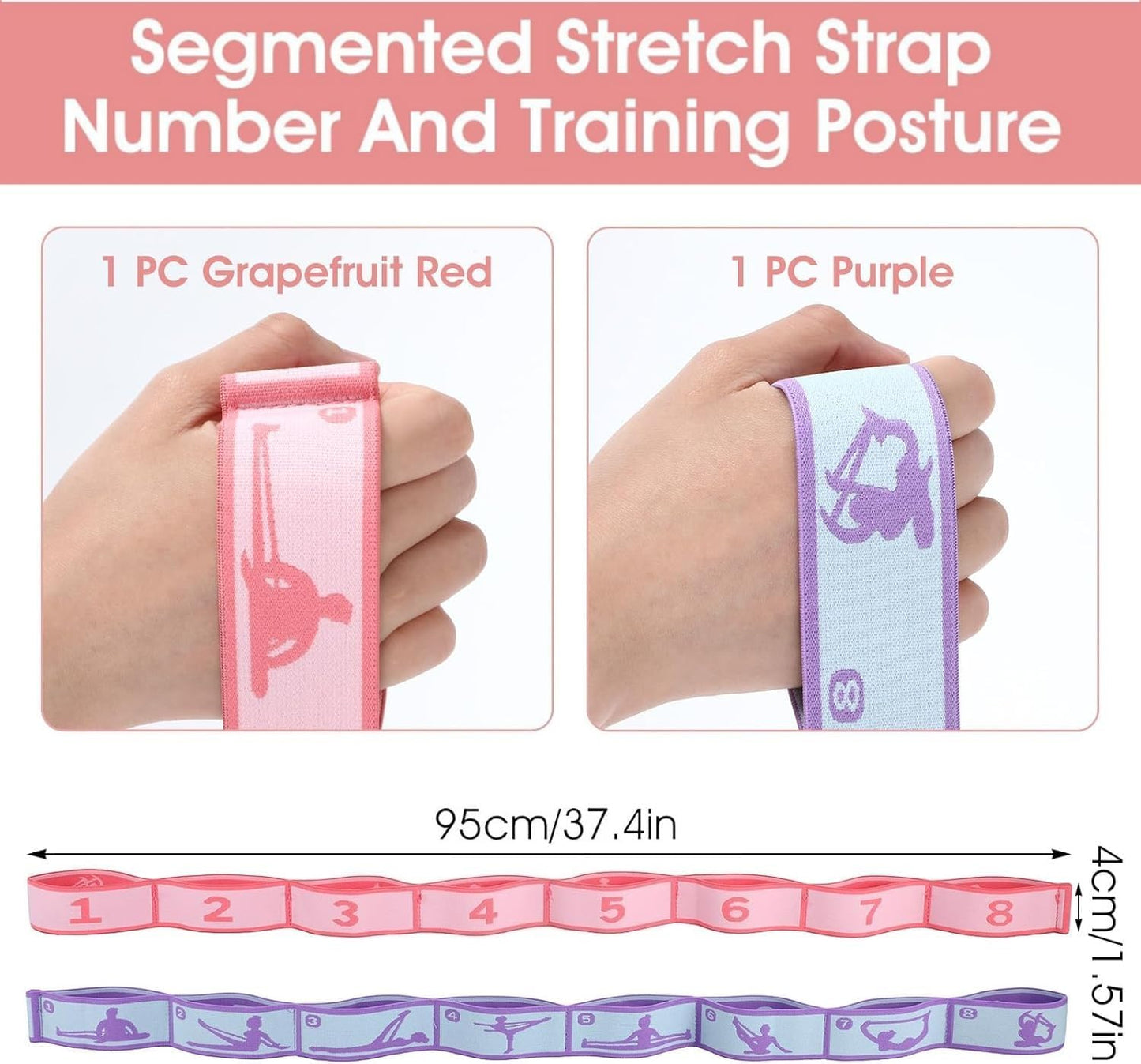 Multi-Loop Stretch Band - Yoga, Pilates, Ballet, and Physical Therapy Stretching Strap for Flexibility, Leg Stretching, and Exercise - Durable Stretching Equipment