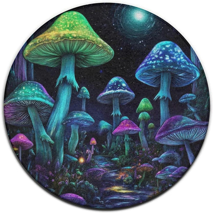 Home Decor Non Slip Kitchen Office Circle Rug, Machine Washable Modern Round Area Rug, Room Sofa Yoga Soft Round Carpet Purple Galaxy Trippy Space Astronaut Art, 36inch