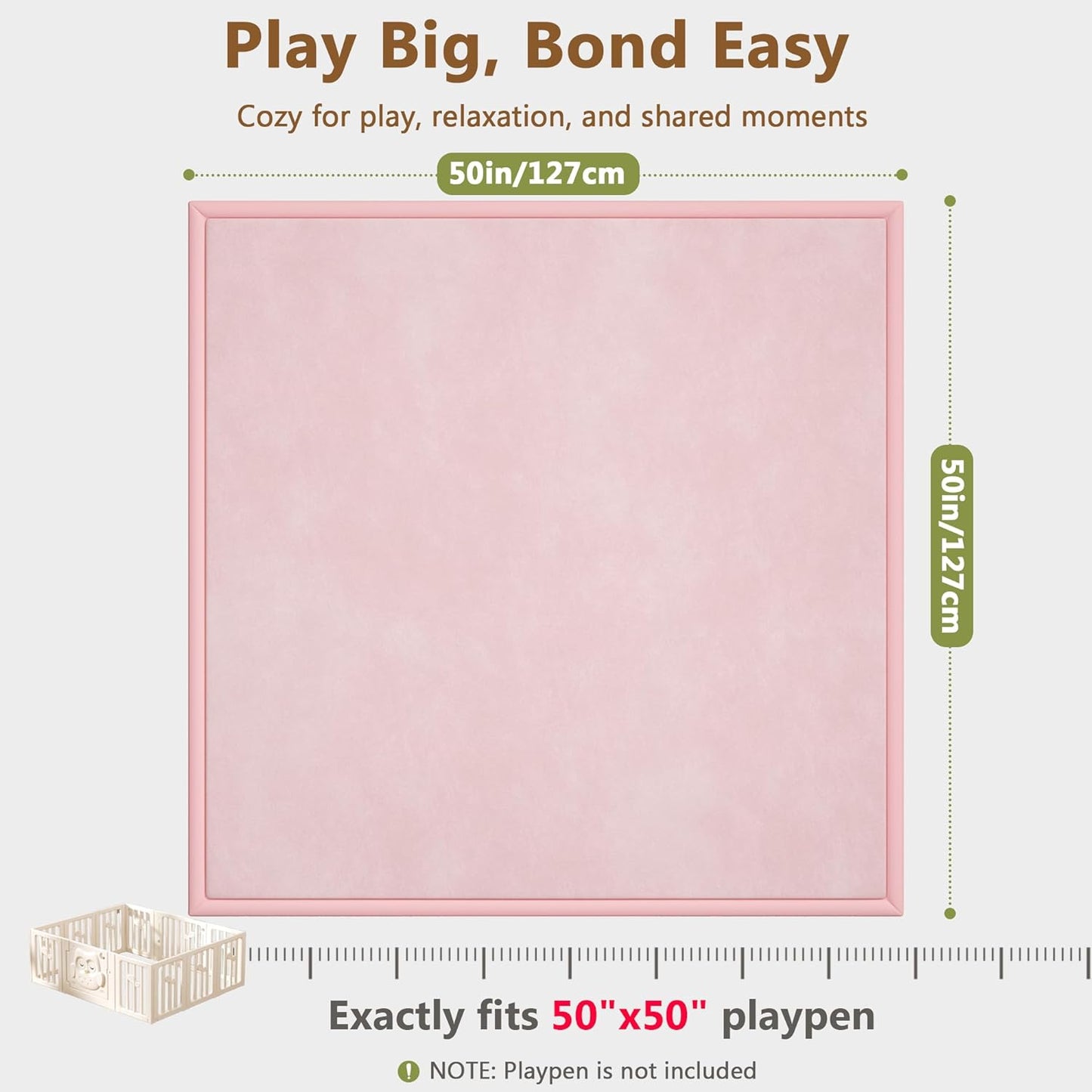 Baby Play Mat for Floor, 1.3'' Thick Memory Foam Tummy Time Mat - Super Soft Coral Velvet Nursery Rug with Non-Slip Backing, Crawling Rug for Toddlers/Infants, Yoga & Tatami Use, Oatmeal, 79''x 118''