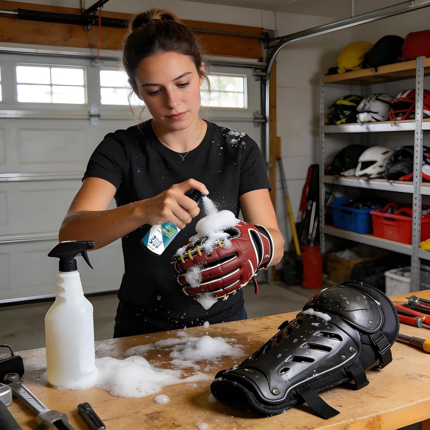 Gym Equipment Cleaner - 100ml Sports Gear Foam Deodorizer Wash | Goalkeeper Glove Spray,for Shoes Work Boots Clothing Helmet Pads Yoga Mats Hockey Baseball Football