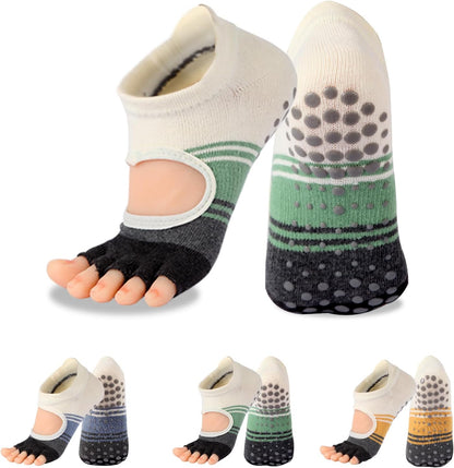 Pilates Socks with Grips for Women,Yoga Socks, Non-Slip Yoga Sock with Toe Separators, Pilates Non Slip Sock