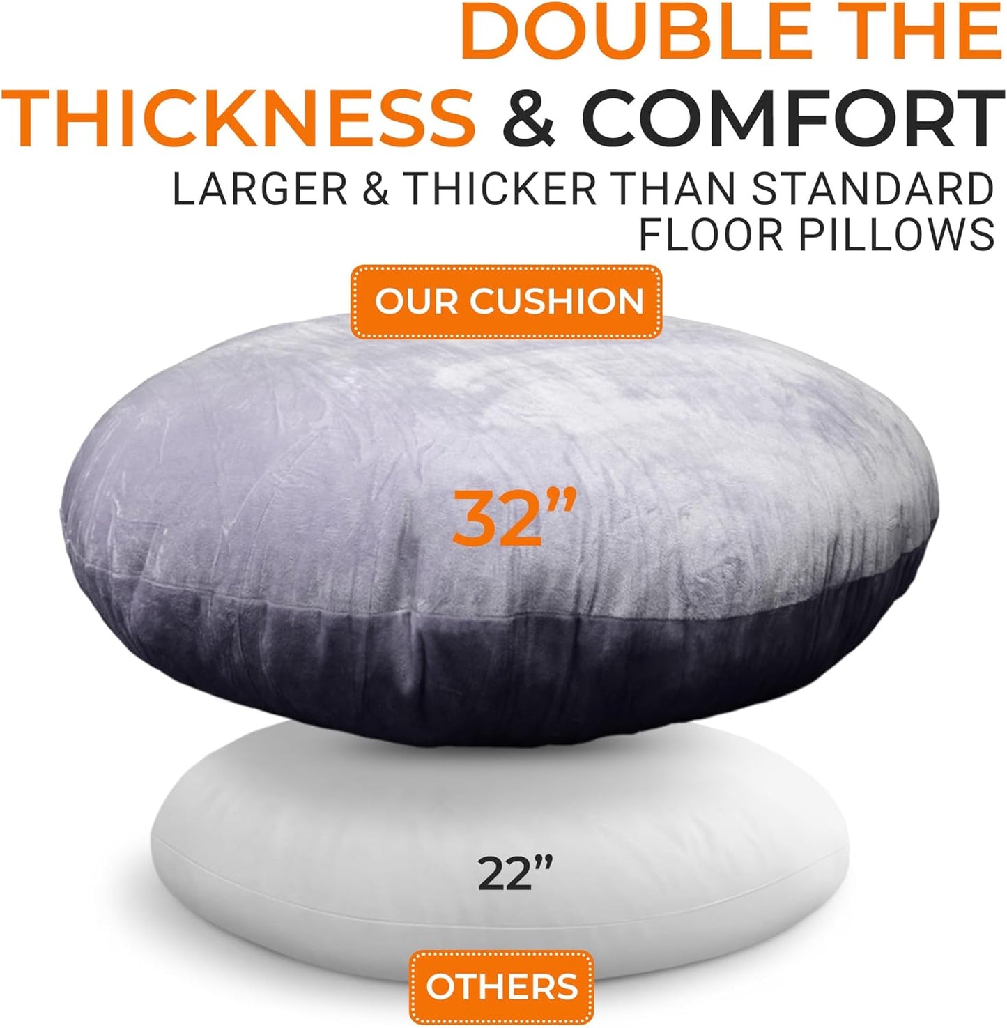 Cheer Collection Meditation Cushion - Ergonomic Floor Pillow, Yoga Pillow with Buckwheat Filling, Zafu Meditation Cushion, Comfort & Meditation Posture Support