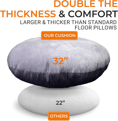 Cheer Collection Meditation Cushion - Ergonomic Floor Pillow, Yoga Pillow with Buckwheat Filling, Zafu Meditation Cushion, Comfort & Meditation Posture Support