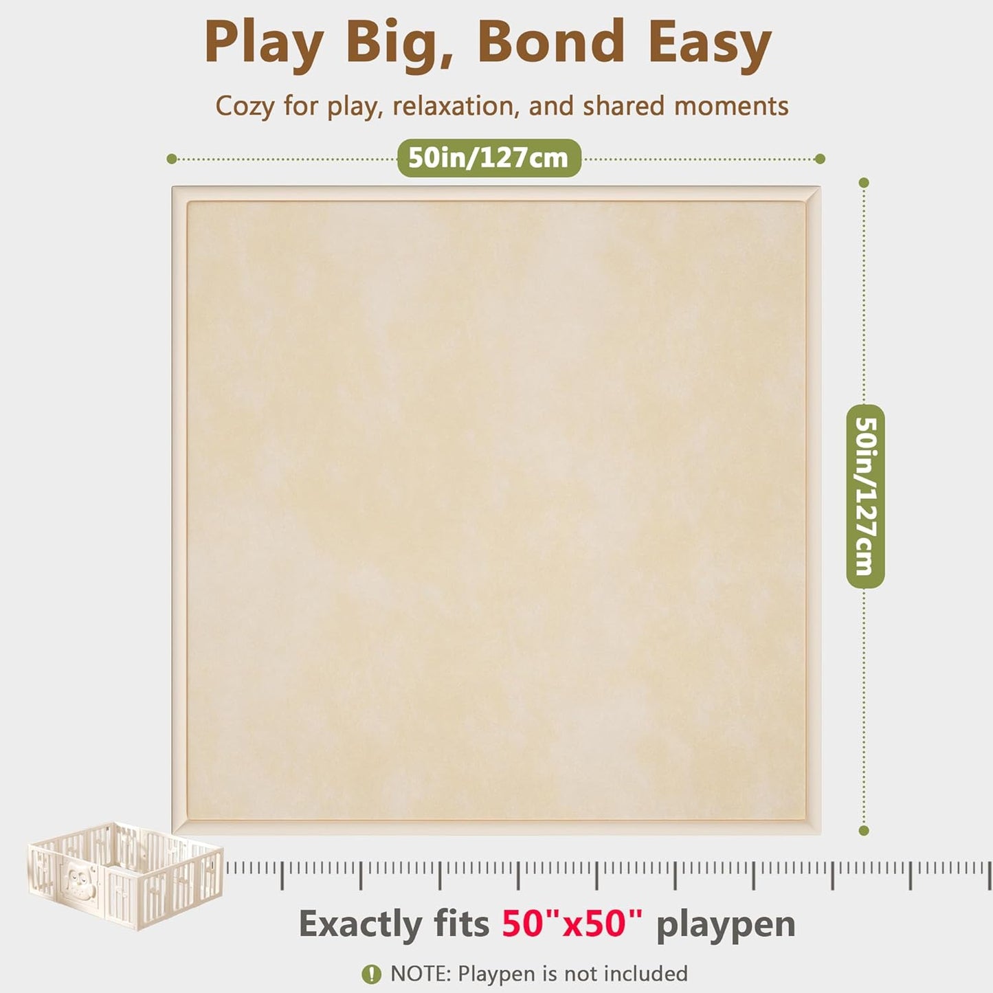 Baby Play Mat for Floor, 1.3'' Thick Memory Foam Tummy Time Mat - Super Soft Coral Velvet Nursery Rug with Non-Slip Backing, Crawling Rug for Toddlers/Infants, Yoga & Tatami Use, Oatmeal, 79''x 118''