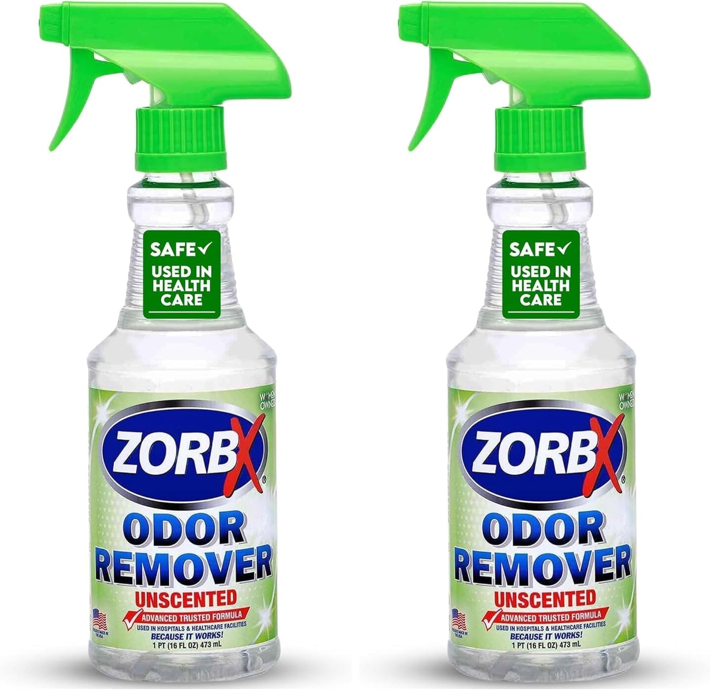ZORBX Unscented Odor Eliminator for Strong Odor 16 Fl Oz - Used in Hospitals & Healthcare Facilities - Advanced Trusted Formula, Fast-Acting Odor Remover Spray for Dog, Cat, House & Carpet