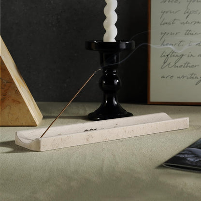 Koville Marble Incense Holder, Incense Holder for Sticks, Incense Sticks Holder Ash Catcher for Meditation Yoga SPA, Natural Stone Incense Burner, Home Table Decor (Green)