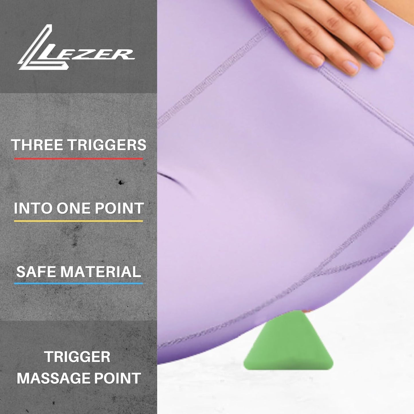 LEZER Trigger Massage Point, Manual Massage Ball, Muscle Knots Relief Tool, Myofascial Release, Physical Therapy, Deep Tissue Back Massage, Plantar Fasciitis, 2.9 in x 2.1 in (Blue)