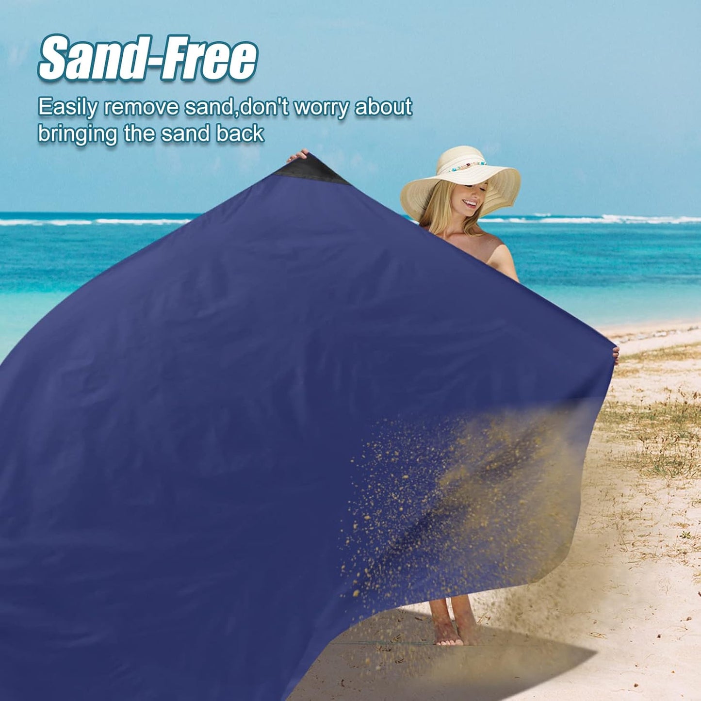 Odoland Beach Blanket Picnic Blanket, 43.3" x 27.5" SandProof Waterproof Outdoor Pocket Blanket with Portable Bag, Foldable Lightweight Sand Free Beach Mat for 1 People Hiking, Camping, Travel, Pink