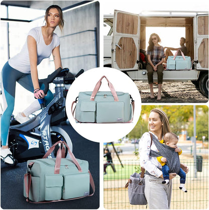 FIORETTO Women's Gym Duffle Bag with Shoes Compartment, 30L Capacity, Ideal for Travel, Gym, Sports, Duffel, Weekender