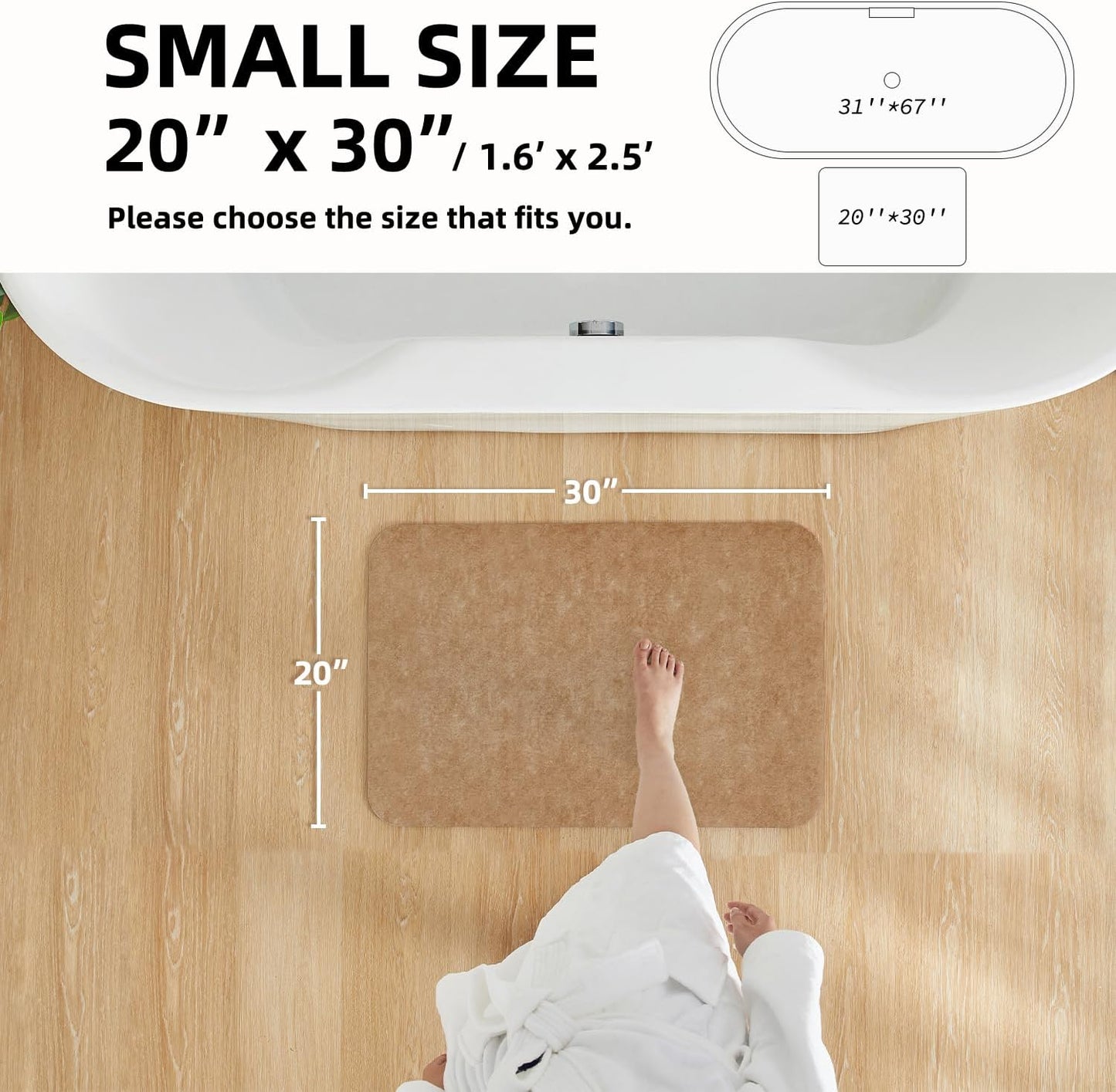 TYUU Bath Mat, Bathroom Rugs Non Slip Washable Thin Absorbent Quick Dry Bath Mat Fits Under Door Bathroom Floor Mat Perfect for Bath, Shower, or Sink 24"x36" Dark Grey