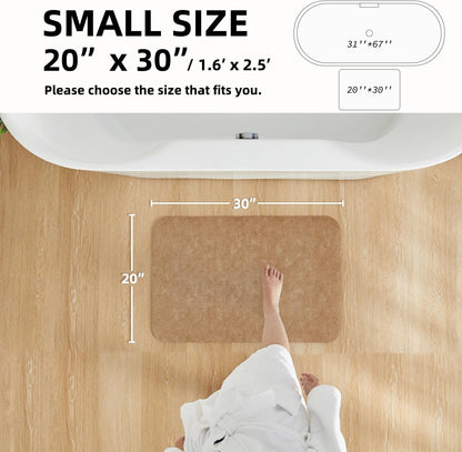 TYUU Bath Mat, Bathroom Rugs Non Slip Washable Thin Absorbent Quick Dry Bath Mat Fits Under Door Bathroom Floor Mat Perfect for Bath, Shower, or Sink 24"x36" Dark Grey