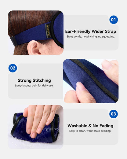 Weighted Eye Mask for Sleeping - 3D Blackout Sleep Mask for Women Men, Zero Eye Pressure, Lash-Friendly, Adjustable Strap, Airplane Travel Essentials for Long Flight & Road Trip, Meditation Mask(Gray)