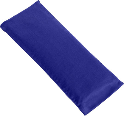 4-Pack Unscented Sateen Eye Pillows, Low-Luster, 9’’ x 4’’ Flaxseed Weighted Eye Mask for Sleeping, Hot or Cold Therapy for Relaxation, Migraine, and Headache, Blue