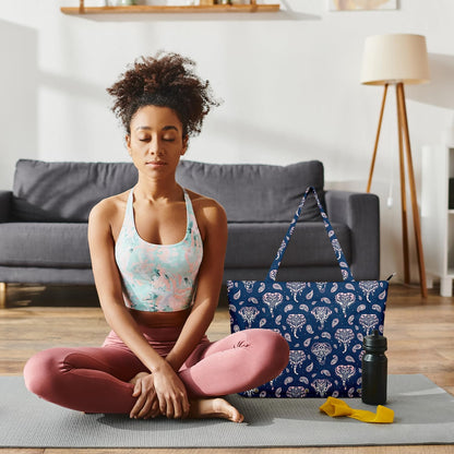 Yoga Bag for Women, Large Canvas Yoga Mat Tote Bag with Yoga Mat Carrier - Large Mat Pocket Fitness Tote for Pilates, Gym, Travel, Office & Beach
