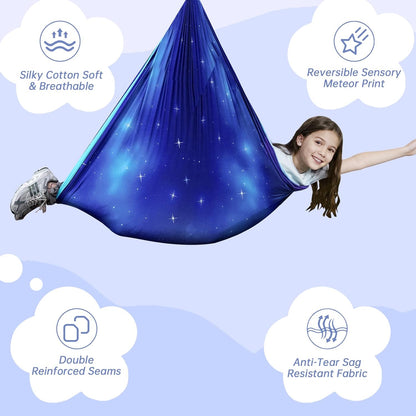 Aokitec Therapy Swing for Kids with Special Needs (Hardware Included) Snuggle Swing Cuddle Hammock Indoor Adjustable Aerial Yoga for Children with Autism, ADHD, Asperger, Sensory Integration