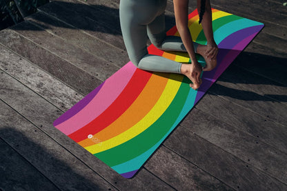 YOGA DESIGN LAB | The Combo Yoga Mat | 2-in-1 Mat+Towel | Eco Luxury | Ideal for Hot Yoga, Power, Bikram, Ashtanga, Sweat | Studio Quality | Includes Carrying Strap!