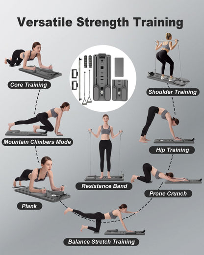 Pilates Board - Multi-Functional Pilates Reformer for Core & Abdominal Training, Top-Tier Pilates Equipment for Women’s Home Fitness
