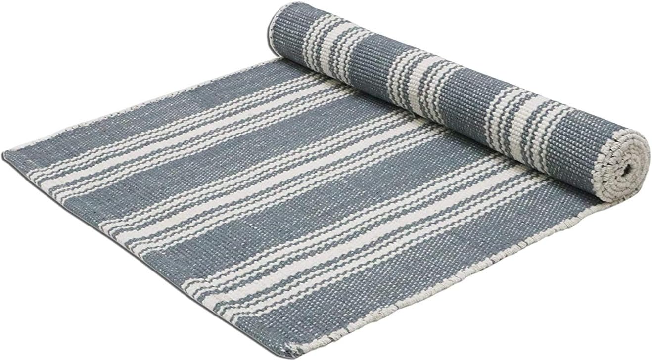 Hand Woven 100% Cotton Yoga Mat- Thick Handloom Made in India- for Gym Floor Exercise - Runner for Bedroom