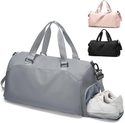 Gym Bag Womens Mens with Shoes Compartment and Wet Pocket Travel Duffel Bag for Women for Plane Sport Gym Tote Bags Swimming Yoga Waterproof Weekend Overnight Carry on Bag Hospital Holdalls - Colors C