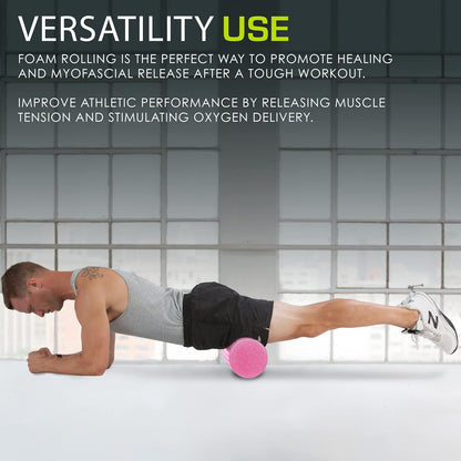 ProsourceFit High Density Foam Rollers 12 - inches long, Firm Full Body Athletic Massage Tool for Back Stretching, Yoga, Pilates, Post Workout Muscle Recuperation, Black
