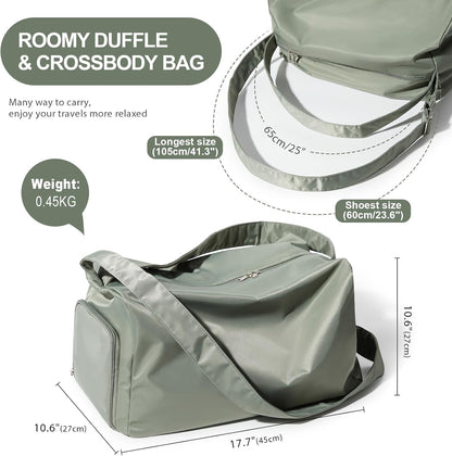 Small Gym Bag with Shoe Compartment, Workout Sport Duffle Bag for Women Travel, Waterproof Shoulder Overnight Bags Lightweight Carry on Tote Bags for Swim, Yoga, Dance