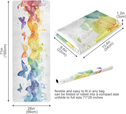 Dragonfly Painting Yoga Mat Non-Slip Fitness Mat for Pilates, Workout & Home Gym, 71x26 Inch Yoga Mats for Enhanced Yoga Practice