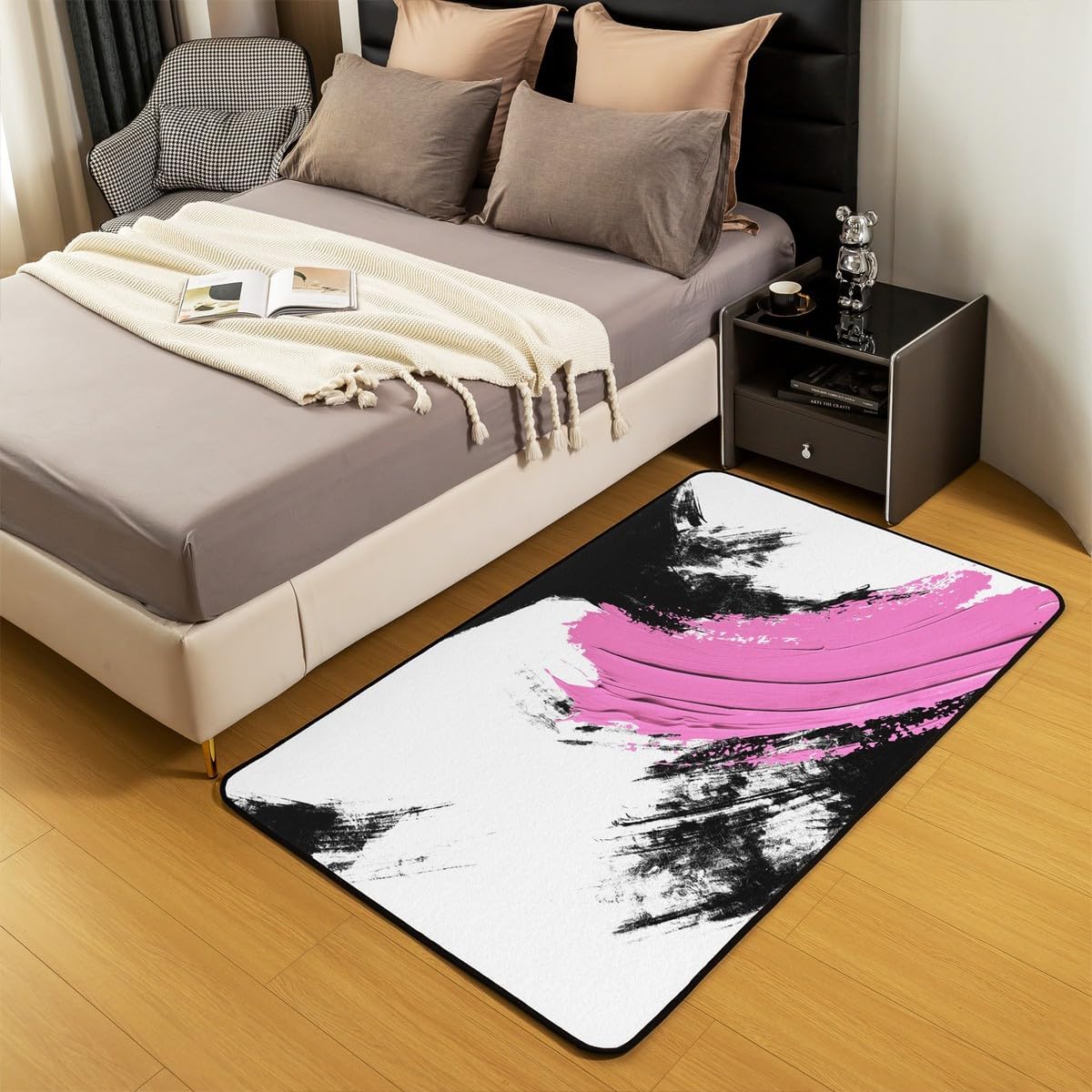 jejeloiu Basketball Living Room Rugs for Bedroom 5x7 Kids Gaming Sports Decor Carpet for Boys Girls Teens Ball Games Area Rug Soft Gift for Basketball Lover Grey and Black Room Decor