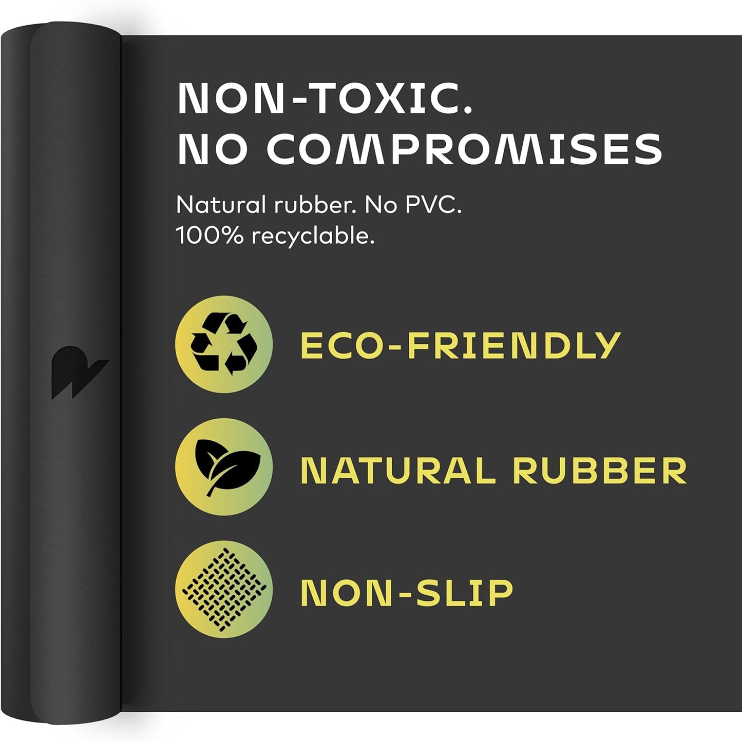 Reversible Yoga Mat - 5mm Thick Dual Sided Non-Slip Exercise Mat Made with 100% Recyclable Natural Rubber Eco-Friendly Fitness Pad for Core Training, HIIT, Pilates & Home Gym 26x71"