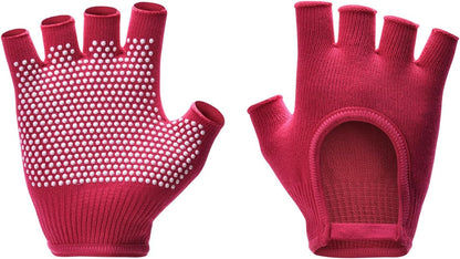 Non-Slip Fingerless Yoga Gloves – Ideal for Pilates, Barre, Air Yoga, and Fitness Workouts – Breathable Fabric with Enhanced Grip for Stability