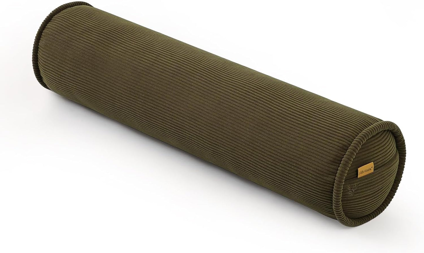 Corduroy Body Pillow, Round Bolster Cylinder Pillow for Adults, Soft Long Support Pillow for Bed & Sofa, Removable Washable Cover,59 x 7.87 Inches,Peacock Blue