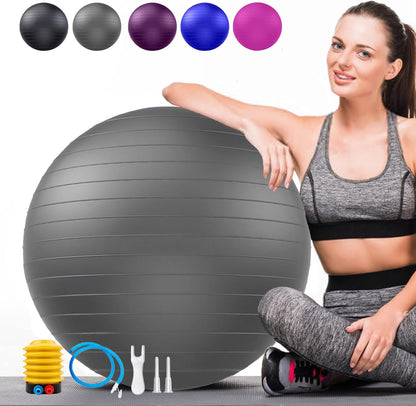 PL-0003 Soft Exercise Ball, Anti-Burst Yoga Ball Chair Supports 2200lbs PL-0003