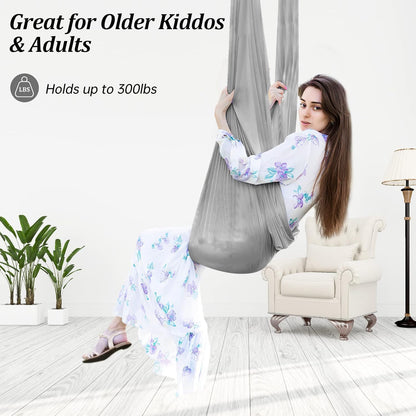 Aokitec Therapy Swing for Kids with Special Needs (Hardware Included) Snuggle Swing Cuddle Hammock Indoor Adjustable Aerial Yoga for Children with Autism, ADHD, Asperger, Sensory Integration
