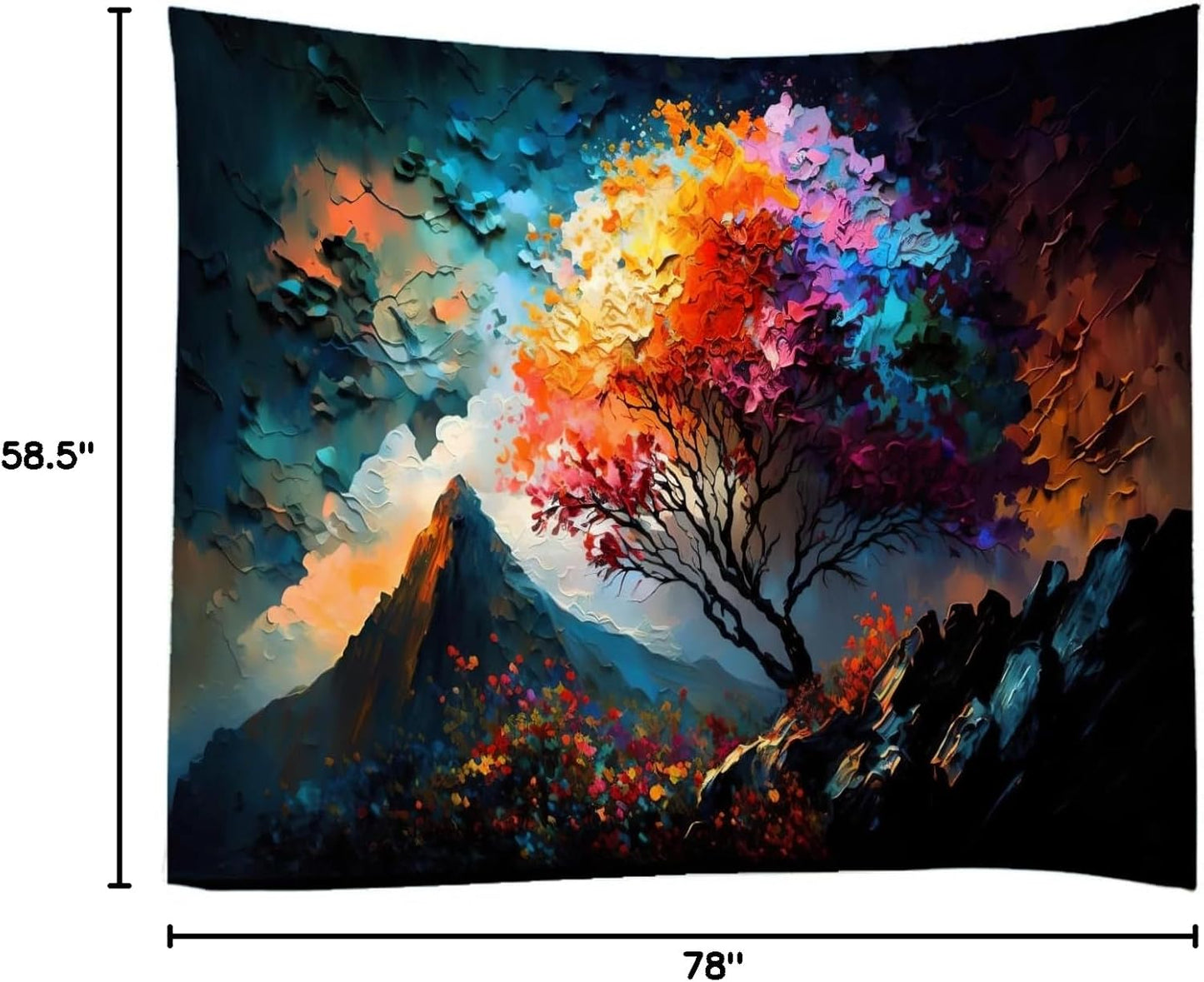 LYFANS Wooden Bridge Water Printing Fabric Tapestry Decorative Wall Art Tablecloth Bed Cover Picnic Carpet Beach Towel Bedroom Dormitory Living Room Multi functional Tapestry 79 x 59 inches