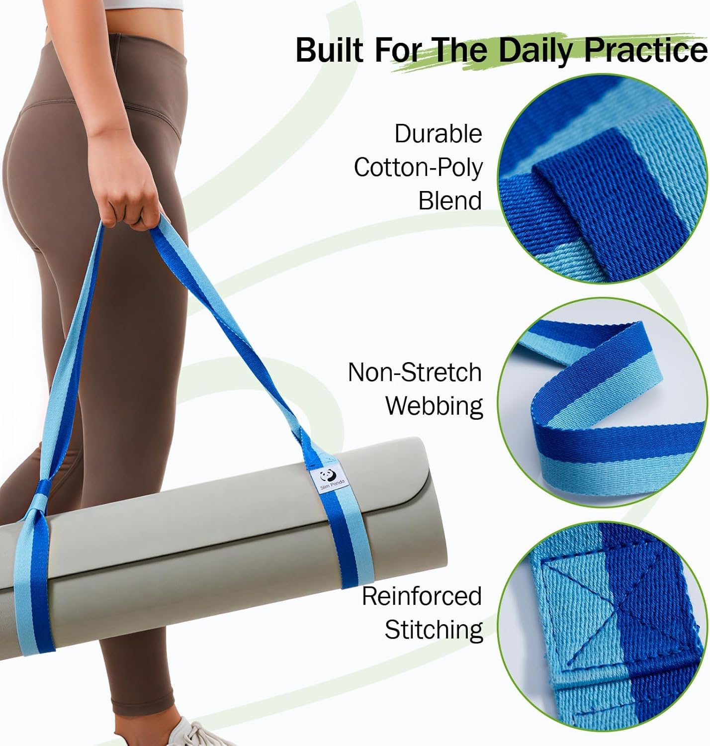 Slim Panda Yoga Mat Straps for Carrying, Adjustable Yoga Mat Carrier Sling Fits All Mats(Mat Not Included)
