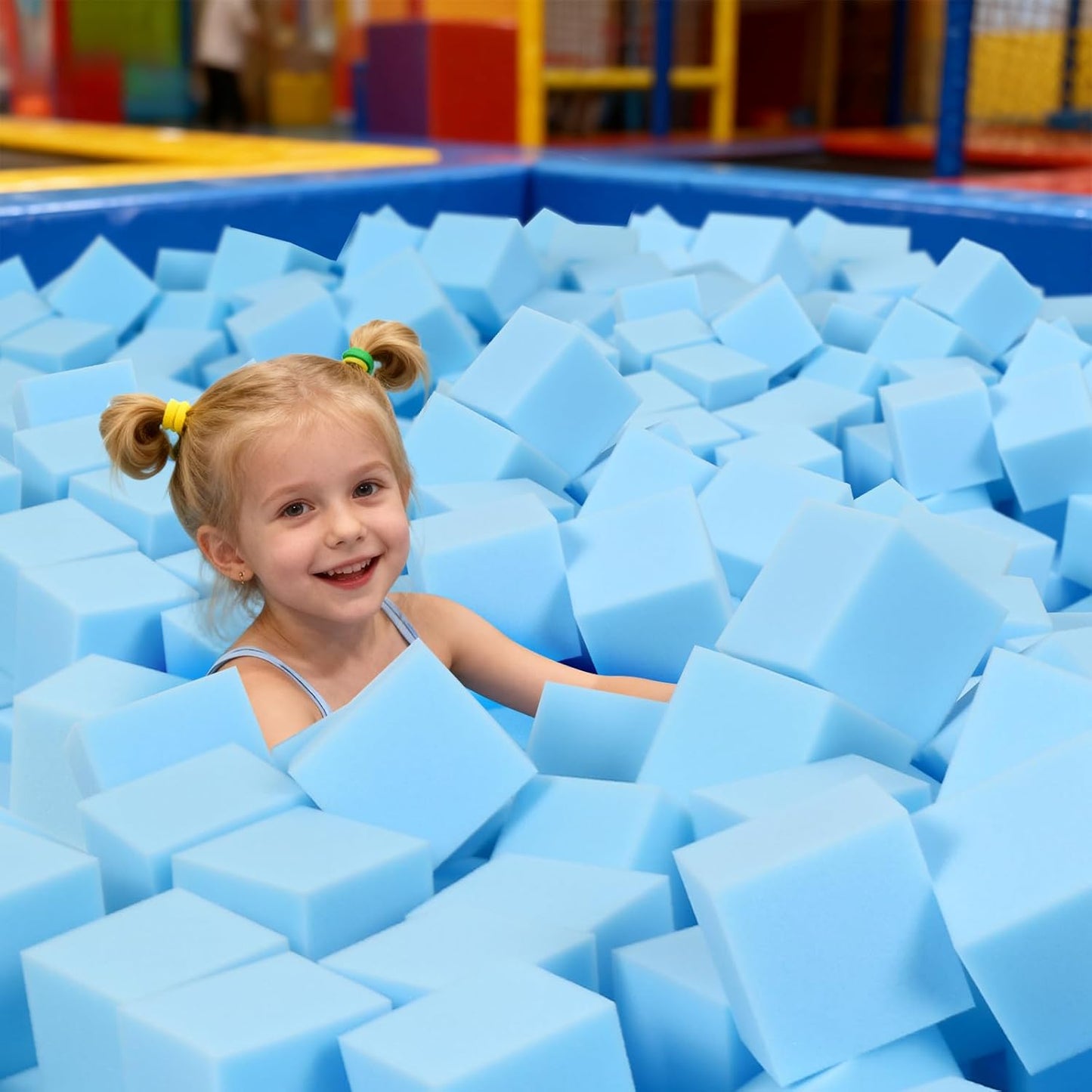 Foam Pit Blocks Foam Padding Sponge Pit Cubes Sponge Blocks for Amusement Park Gymnastics Freerunning and Parkour Courses - 24PCS 5" x 5" x 5" (Dark Blue)