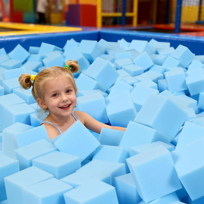 Foam Pit Blocks Foam Padding Sponge Pit Cubes Sponge Blocks for Amusement Park Gymnastics Freerunning and Parkour Courses - 24PCS 5" x 5" x 5" (Dark Blue)