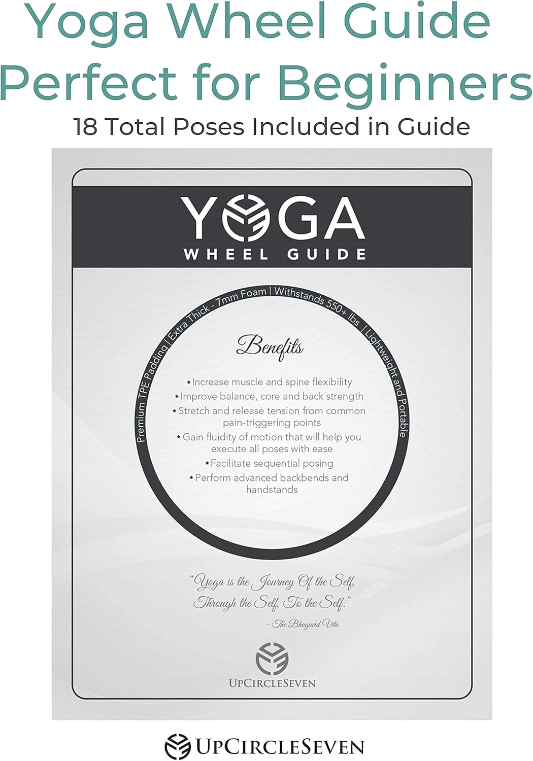 UpCircleSeven Yoga Wheel Set - Strongest & Most Comfortable Yoga Prop Wheel, 3 Pack for Back Pain and Stretching (12, 10, 6 inch)