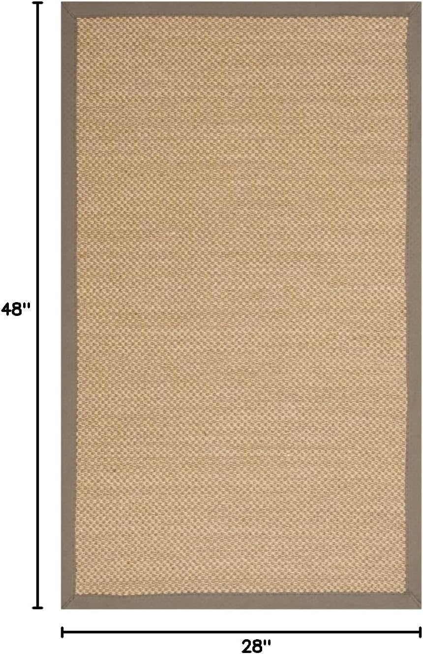 SAFAVIEH Area Rug 11x15 - Natural Fiber Collection - Large - Maize & Linen Color, Sisal, Woven Design with Border (NF141B) - Colors A