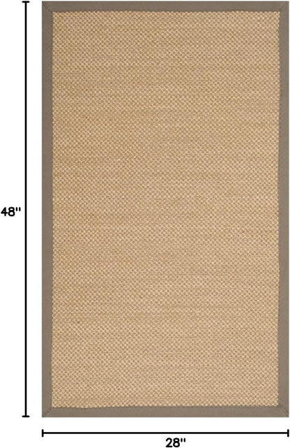 SAFAVIEH Area Rug 11x15 - Natural Fiber Collection - Large - Maize & Linen Color, Sisal, Woven Design with Border (NF141B) - Colors A